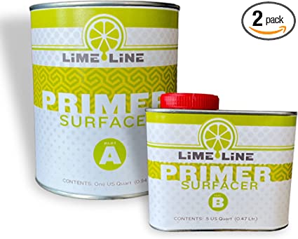 LiME LiNE Sand-able Automotive Primer Surfacer, Direct-to-Metal, High Build  2k Urethane, 1.5 Quart kit, (Light Grey) 2:1 mixture